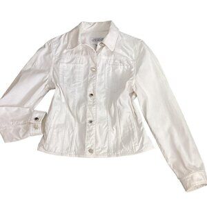 Jones New York Country Sz PP White Cropped 100% Cotton Jacket 41H